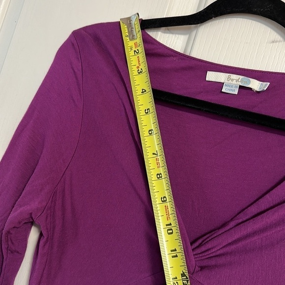 BODEN Sz 8 Tencel Lyocell  Jersey V -Neck  Long Sleeve Dress Purple - Picture 6 of 7